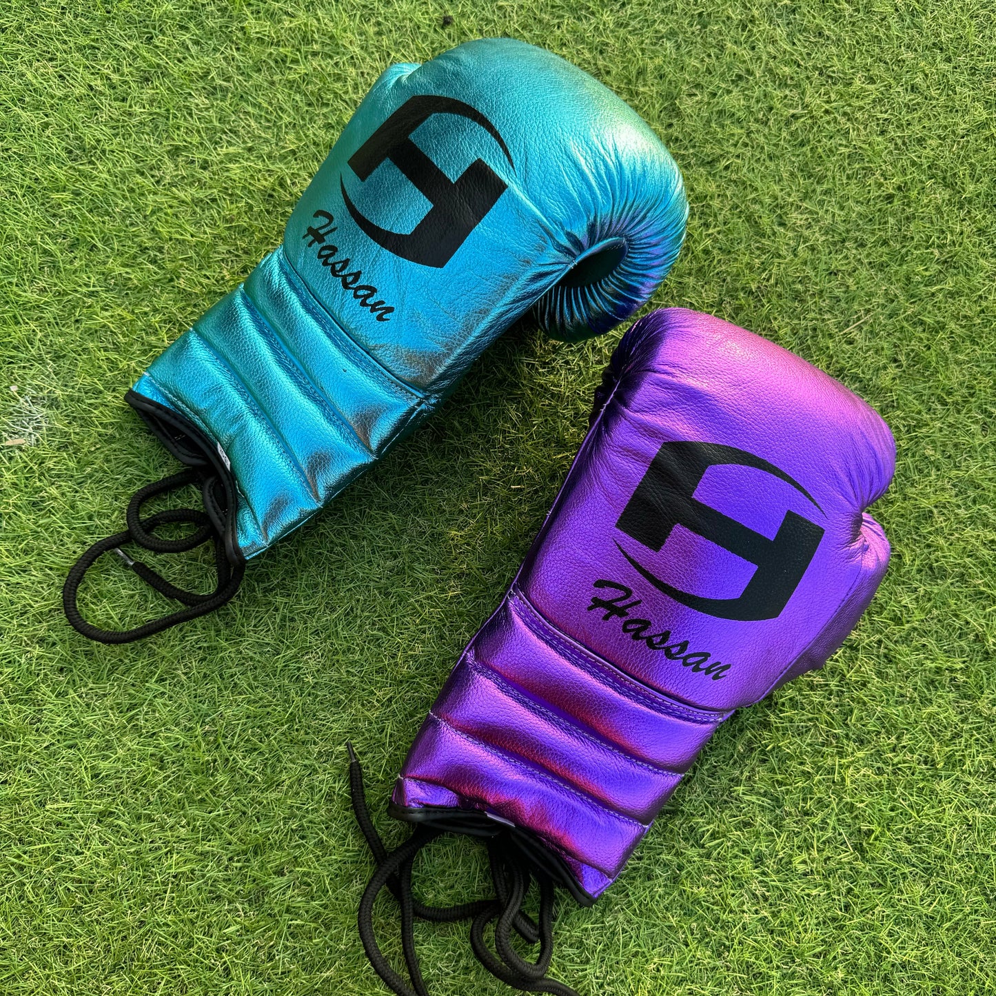 METALLIC PURPLE & TEAL | PRO ELITE GLOVES 100% LEATHER