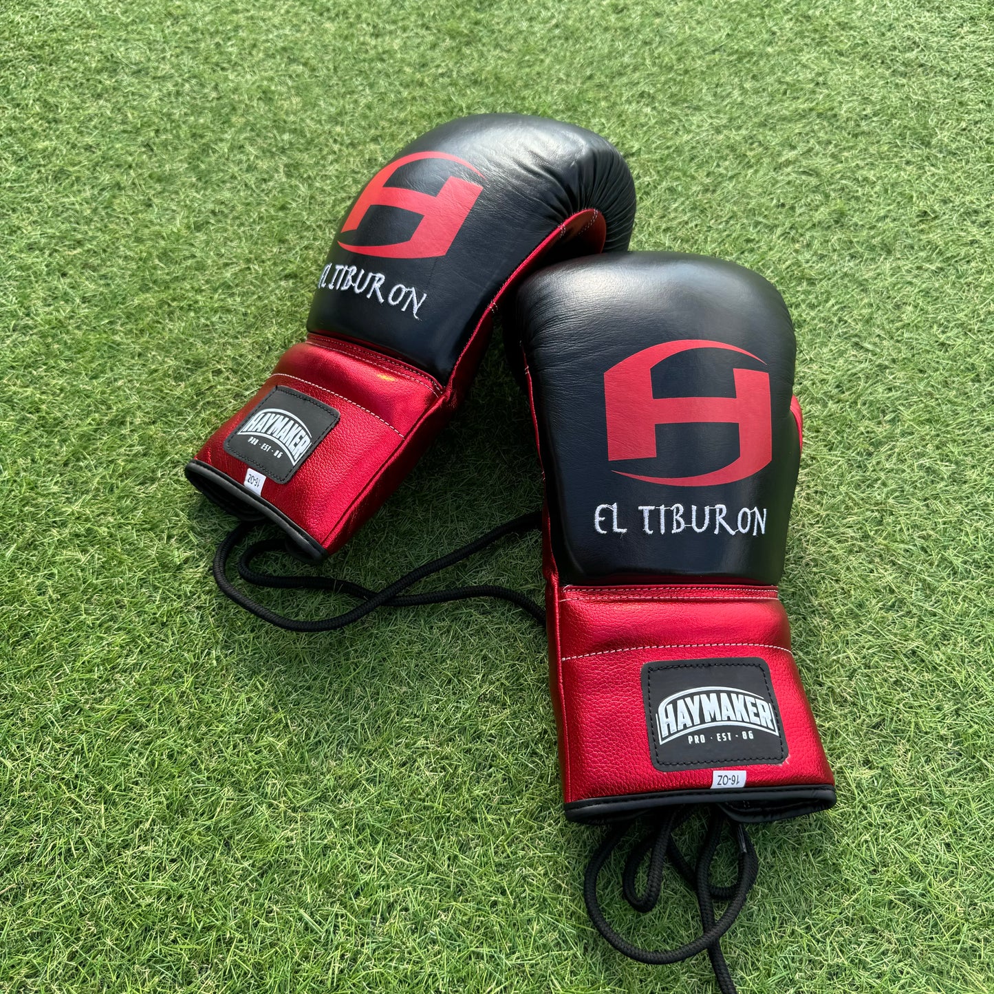 METALLIC RED & BLACK | PRO ELITE GLOVES 100% LEATHER