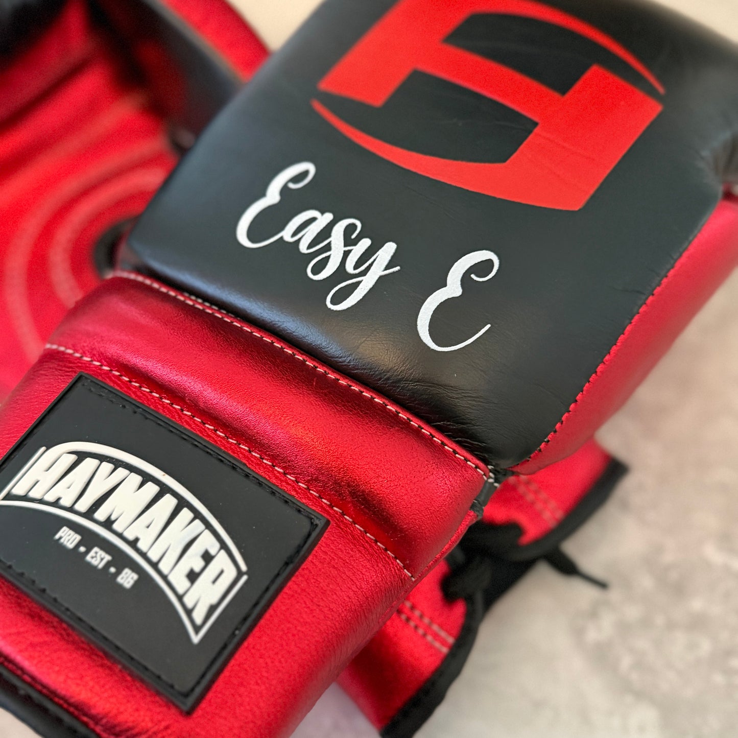 METALLIC RED & BLACK | PRO ELITE GLOVES 100% LEATHER