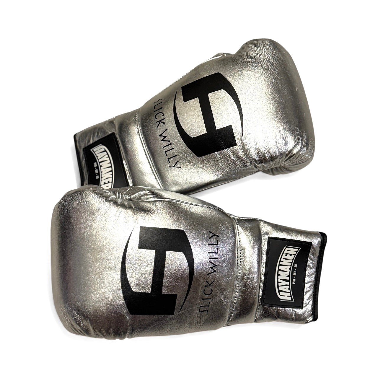 METALLIC SILVER | PRO ELITE GLOVES 100% LEATHER